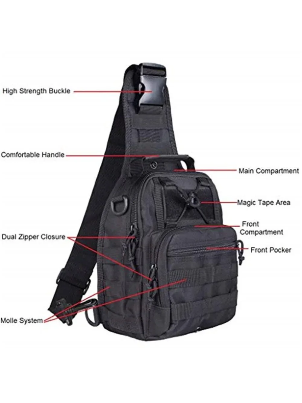 Outdoor Tactical Bag Backpack, Military Sport Bag Pack Sling Shoulder Backpack